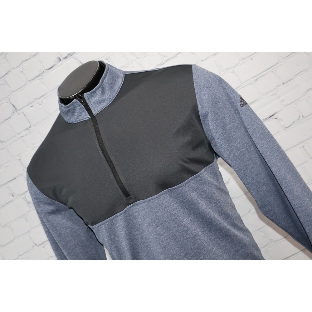 Adidas 1/4 Zip Pullover Mens Large Blue Heathered Performance Golf Activewear